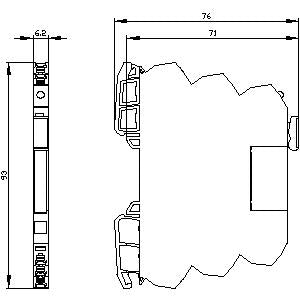 3RQ3118-2AM00 - Output coupler with plug-in Relay, 24 V DC Enclosure width 6.2 mm Thermal current 6A