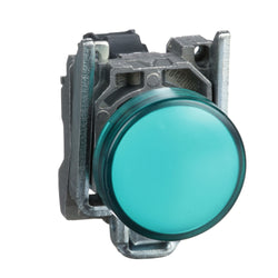 XB4BVB3 - Pilot light, metal, green, Ø22, plain lens with integral LED, 24 V AC/DC