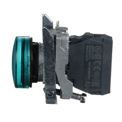 XB4BVB3 - Pilot light, metal, green, Ø22, plain lens with integral LED, 24 V AC/DC