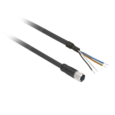XZCP1141L2 - Pre-wired connectors XZ, straight female, M12, 4 pins, cable PUR 2 m