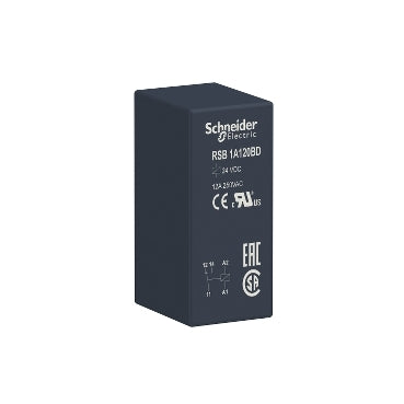 RSB1A120BD - Interface plug-in relay, 12 A, 1 CO, 24 V DC