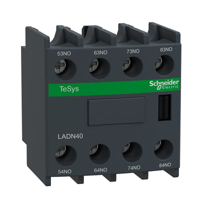 LADN40 - TeSys Deca aux contact block, 4NO, front mounting