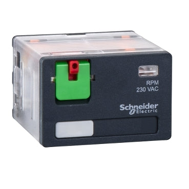 RPM41P7 - Plug-in relay, 4CO, 15A, 230V AC, with lockable test button