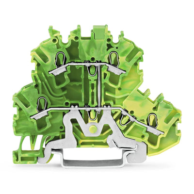 2002-2207 - Double-deck terminal block; 4-conductor ground terminal block; 2.5 mm²; green-yellow