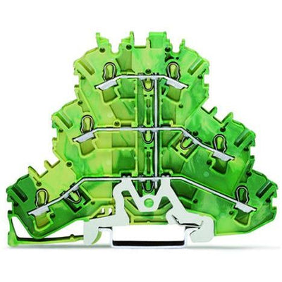 2002-3207 - Triple-deck terminal block; 6-conductor ground terminal block; 2.5 mm²; green-yellow