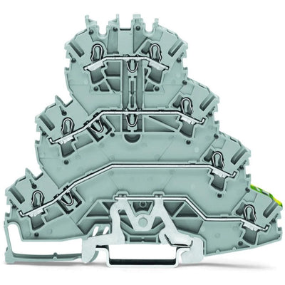 2002-4127 - Quadruple-deck rail-mounted terminal block; Rail-mounted terminal block for electric motor wiring; 2.5 mm²; gray