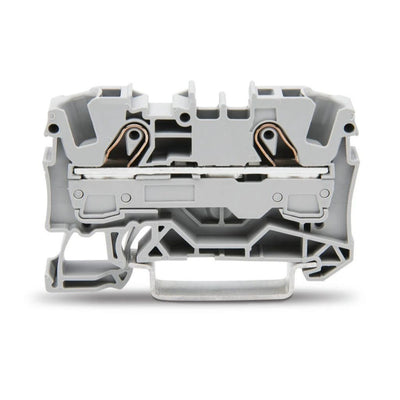 2006-1201 - 2-conductor through terminal block; 6 mm²; suitable for Ex e II applications; gray