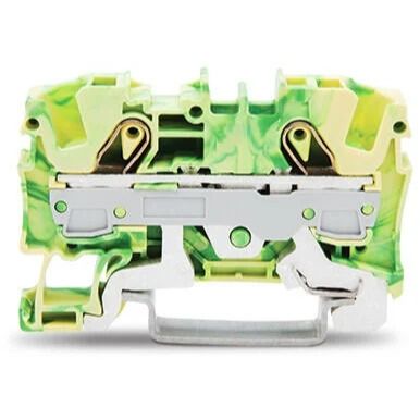 2006-1207 - 2-conductor ground terminal block; 6 mm²; suitable for Ex e II applications; green-yellow