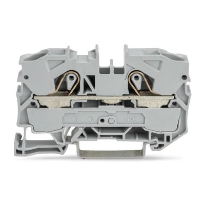 2010-1201 - 2-conductor through terminal block; 10 mm²; suitable for Ex e II applications; gray