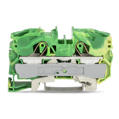 2016-1207 - 2-conductor ground terminal block; 16 mm²; suitable for Ex e II applications; green-yellow
